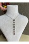Colorful Stone Steel Long Necklace Silver Color Y Necklace