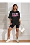 Malibu T-shirt - Black Printed Oversize Crew Neck Short Sleeve T-Shirt - 5