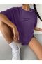 To Rome T-shirt - Purple Printed Oversize Crew Neck Short Sleeve T-Shirt - 7