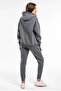 طقم بدلة رياضية أساسية سادة سويت شيرت Jogger - مقاس كبير مدخن بقلنسوة - 4