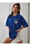 Arizona Sunrise T-shirt - Cobalt Blue Oversize Printed Crew Neck - 2