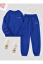 طقم بدلة رياضية من Sax Blue CREW NECK من الأسفل إلى الأعلى LOS ANGLES