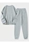 San Francisco USA Tracksuit Set Sweatshirt Jogger - Gray Printed Oversize Raised Crew Neck - 2