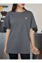 Airplane Logo T-Shirt - Smoke Printed Oversize Crew Neck Short Sleeve