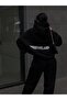 Mood The Label Winter Tracksuit Set - Black Printed Hooded Oversize Hoodie - 2