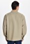 Men's Relax Fit Comfortable Cut Parachute Fabric Pocketed Full Zipper Lapel Collar Coat Mink Shirt - 5
