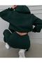 طقم بدلة رياضية عادية أساسية سويت شيرت Jogger - أخضر كبير الحجم بقلنسوة - 3