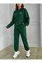 California Dream Tracksuit Set Sweatshirt Jogger - Green Printed Oversize Hooded - 4