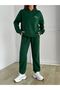 California Dream Tracksuit Set Sweatshirt Jogger - Green Printed Oversize Hooded - 3