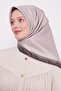 وشاح حريري بنمط الفهد مع خطوط بنية اللون
