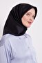 وشاح حريري منسوج باللون الأزرق الداكن مع بقع - 3