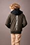 Boys' Bomber Coat Jacket Double Sided Removable Hood College Collar Zippered Pocket Seasons - 3