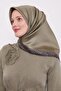 وشاح حريري بنمط الفهد ذو الخطوط الخضراء - 2