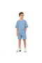 Boys' Jacquard Powder Blue 2-Piece Outfit with Shirt & Shorts - 4