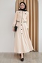 Ribbed Buttoned Cream Double Suit