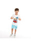 2 Piece Sets with Matching T-shirt And Slogan Print Shorts with Elasticated Waist - 2