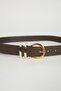 Women's Oval Buckle Faux Leather Jean Belt B1525Axns - 3