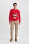Standard Fit Christmas Themed Crew Neck Knitwear Sweater Y1882Az23Wn - 5