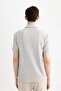 Regular Fit Half Zipper Short Sleeve Pleated Polo T-Shirt B7355Ax24Sp - 6