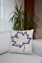 Punch Embroidered Linen Throw Pillow Cover with Plane Leaf Pattern (2 Pieces)