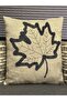 Punch Embroidered Linen Throw Pillow Cover with Plane Leaf Pattern (2 Pieces) - 5