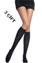 40 Den Matte Black Micro Below Knee Women's 3 Pairs Trouser Socks
