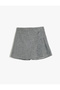 Pleated Detailed Elastic Waist Cotton Blend Shorts Skirt