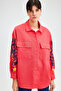 OVERSIZE SHIRT WITH EMBROIDERY DETAIL ON SLEEVES - 3