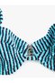 Textured Striped Underwire Bikini Top with Detachable Straps - 3