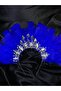 Handmade Zircon Stone and Black Feather Henna, After, Party, Special Day Crown - 4