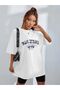 Palm Springs T-shirt - White, Printed, Crew Neck, Oversize, Short Sleeve, Boyfriend, Loose - 3