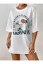 Hawaiian Flower T-Shirt - White Printed Oversize Crew Neck Short Sleeve Loose - 5