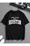 Houston 1991 T-shirt - Black, Printed, Crew Neck, Oversize, Short Sleeve, Loose