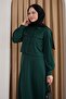 Buttoned Bolero Skirt Emerald Green Suit - 2