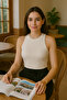 WOMEN'S ECRU HALTER COLLAR CUSHORSE BODY