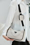Cream U6 Women's Crossbody Shoulder Bag with Detailed and Adjustable Strap and Wallet B:12 E:27 G:1 - 2