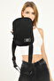 U19 Black Unisex Crossbody Waist and Shoulder Bag - Single Zipper, Adjustable Strap, Compartment - 6