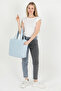 Blue U25 3 Compartments Side 2 Pockets Detailed Zipper Closure Canvas Women's Shoulder Bag B:35 E:35 G: - 7
