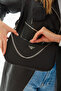 Black U6 Chain Strap Detailed and Adjustable Strap Wallet Women's Crossbody Shoulder Bag B:12 E:27 G: - 2