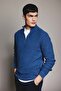 Standard Fit Regular Cut Stand Collar Half Zipper Knitwear Sweater B9286Ax23Wn - 4