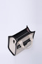 Cream-Black Shk161 Canvas Fabric Two-Compartment Lined Zippered Double Strap Crossbody, Hand and Shoulder Bag - 6