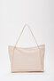 Cream Shk90 Faux Leather Hand, Arm and Shoulder Shopper Bag with Internal Compartment and Zipper