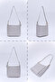 Gray Shk158 Faux Leather Single Compartment Strap Snap Crossbody and Shoulder Bag - 8