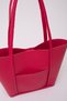 Fuchsia Shk80 Faux Leather Large Size Arm and Shoulder Bag with Front Pocket and Snap Fastener Makeup Bag U:26 E:40 W:8 - 6