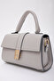 Shk109 Gray Faux Leather Women's Hand and Arm Shoulder Bag - Adjustable Strap, Snap Design, 7 cm Width - 5