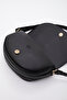 Black Shk92 Lock Detailed Faux Leather Single Compartment Snap Fastener Hand, Arm and Shoulder Bag L:15 E:25 W:6 cm - 7