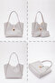 Gray Shk126 Faux Leather Lock Detailed Makeup Bag Hand, Arm and Shoulder Bag - 8