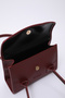 Burgundy Shk178 Faux Leather, Single Compartment, Snap Fastener, Hand, Arm and Shoulder Bag - 7