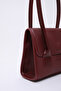 Burgundy Shk178 Faux Leather, Single Compartment, Snap Fastener, Hand, Arm and Shoulder Bag - 4