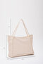 Cream Shk90 Faux Leather Hand, Arm and Shoulder Shopper Bag with Internal Compartment and Zipper - 2